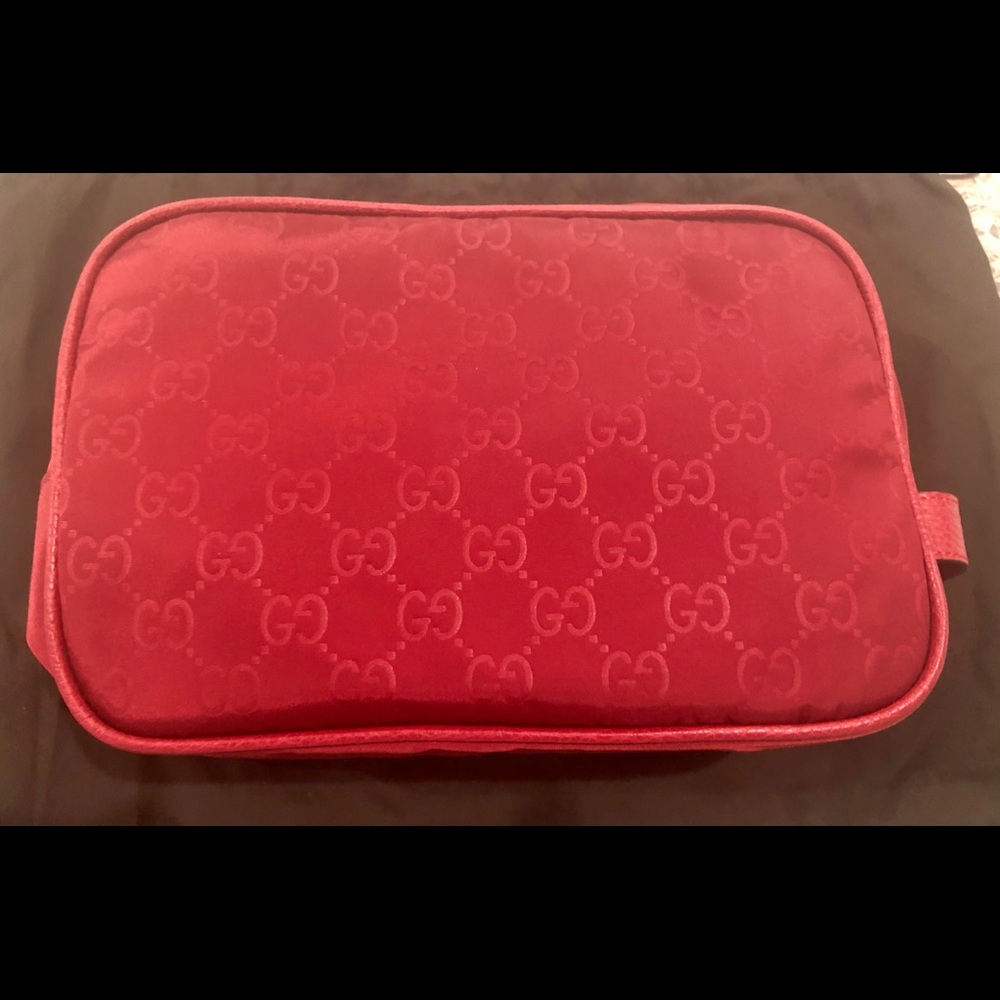 NEW Gucci Pouch - Red Nylon New - Picture 6 of 8